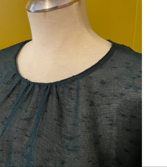 Zara shear forest green tunic blouse - Picture 5 of 7